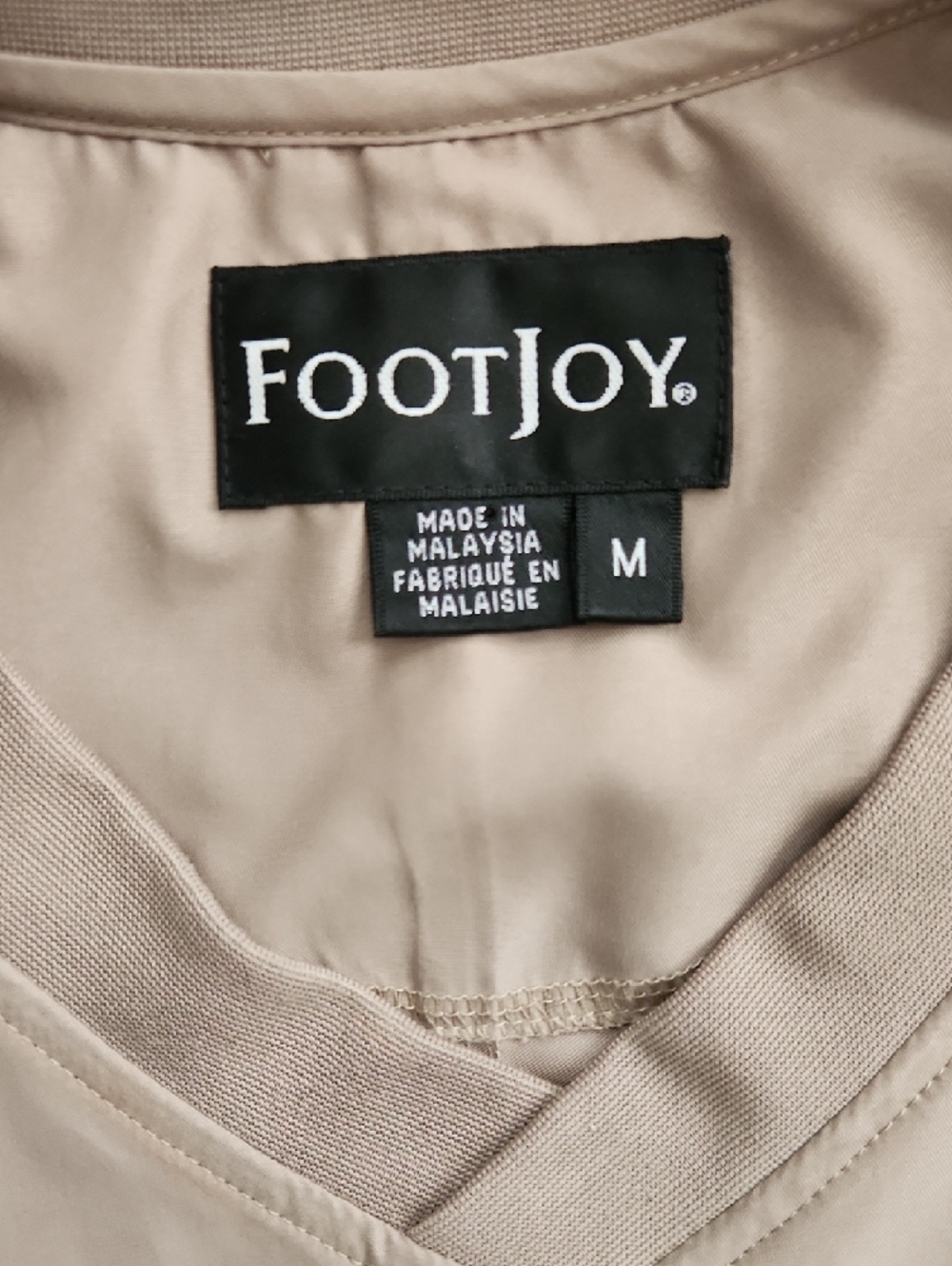 FootJoy V-Neck Pullover Golf Long Sleeve Windshirt Jacket Khaki Men's Size M/L - Picture 2 of 7